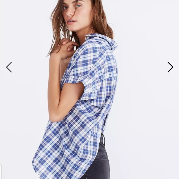 Madewell Central Open-Back Shirt in Linus Plaid - Picture 3 of 12